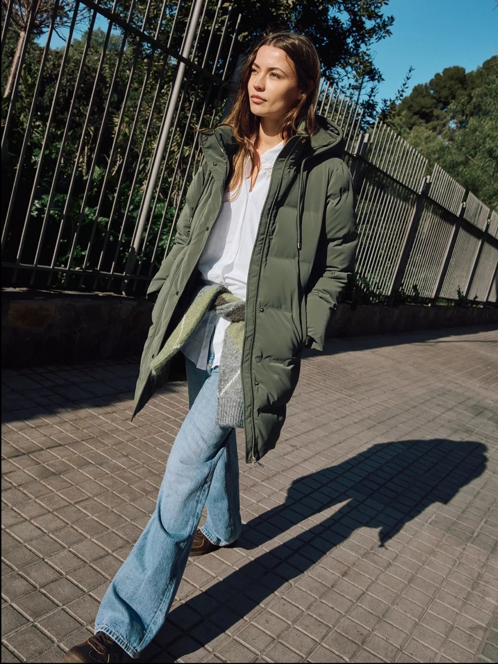 Zara windproof rubberized semi-long anorak